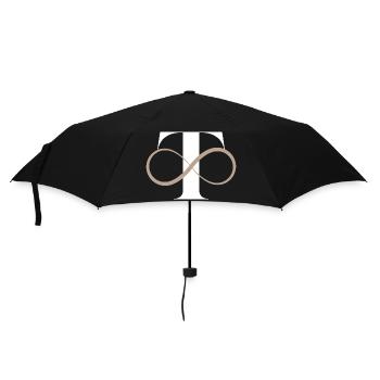 Unendlicher Buchstabe t - Regenschirm (klein) - Schwarz - Vorne