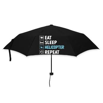 Eat Sleep Helicopter Repeat Chopper Pilot Aviator - Umbrella (small) - black - Front