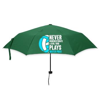 Never Underestimate A Girl Who Plays Water Polo Pl - Umbrella (small) - bottlegreen - Front