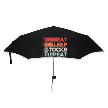 Eat, Sleep, Stocks, Repeat - Umbrella (small) - black - Front