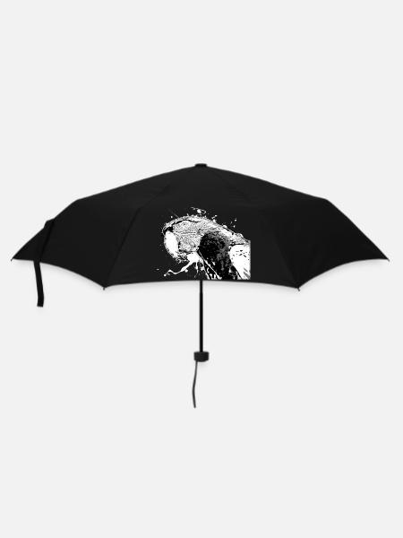 Papagei - Regenschirm (klein) - Schwarz