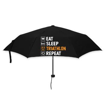 Eat Sleep Triathlon Repeat Swim Bike Run Triathlet - Umbrella (small) - black - Front