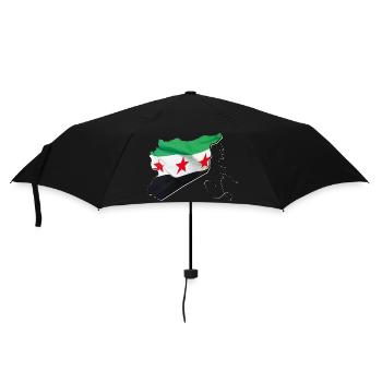 Drapeau de la Syrie sur la carte de la Syrie EN - Parapluie standard - noir - Devant