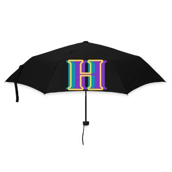 Lettre h multicolore - idée cadeau original - Parapluie standard - noir - Devant