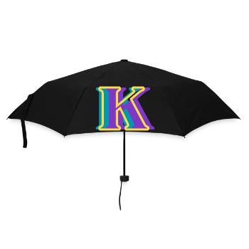 Multicolored letter k - Umbrella (small) - black - Front