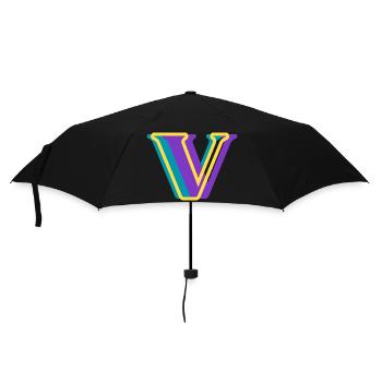 Lettre V multicolore - Parapluie standard - noir - Devant