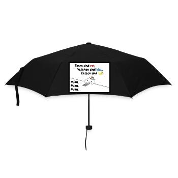 Rosen sind Rot, Veilchen sind blau, Katzen Lustig - Regenschirm (klein) - Schwarz - Vorne