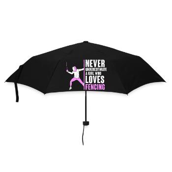 Never Underestimate A Girl Who Loves Fencing - Umbrella (small) - black - Front