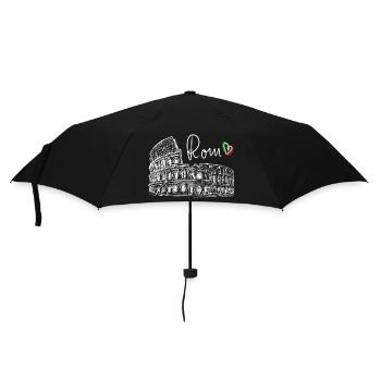 Hand Drawn Colosseum Rome White on Black - Umbrella (small) - black - Front