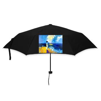 Maman sur la plage - Parapluie standard - noir - Devant