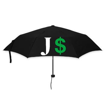Letter j dollar - Umbrella (small) - black - Front