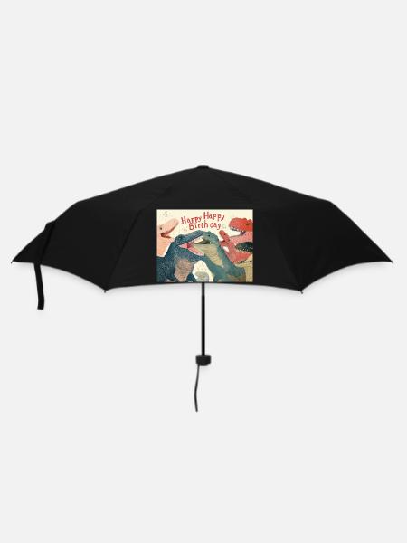 Happy Birthday Dinosaurs - Regenschirm (klein) - Schwarz
