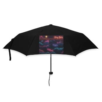 Shiny Berlin Neon waves - Umbrella (small) - black - Front