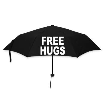 Free Hugs - Kostenlose Umarmungen - Regenschirm (klein) - Schwarz - Vorne