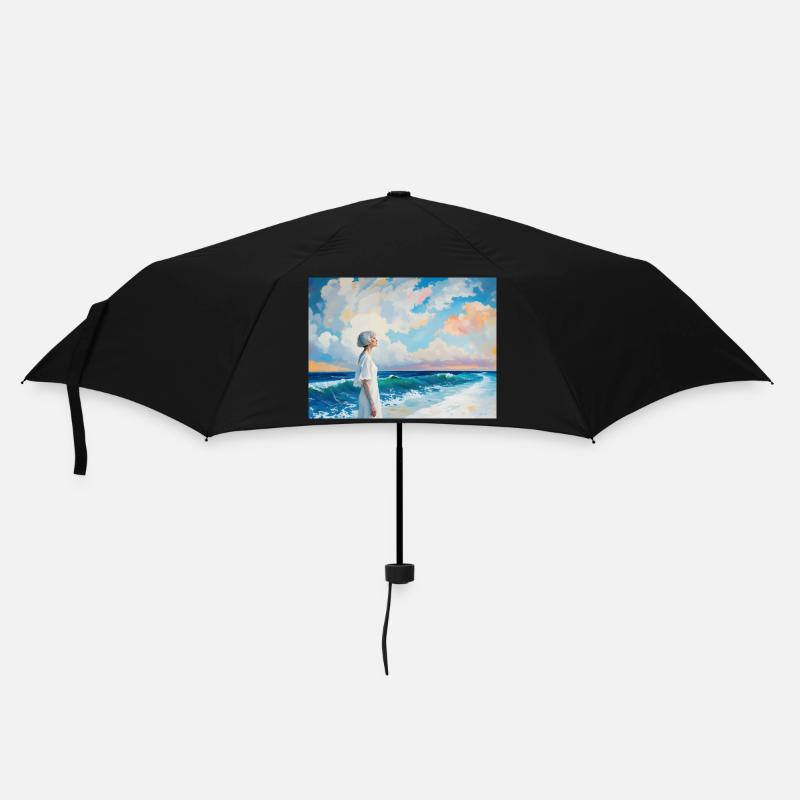 Mama am Strand 3 - Regenschirm (klein) - Schwarz