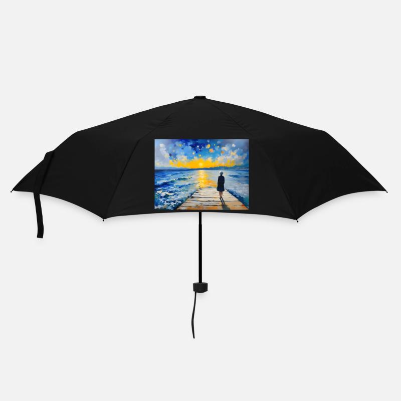 Maman sur la plage 4 - Parapluie standard - noir