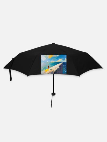 Mom on the Beach 9 - Umbrella (small) - black