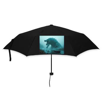 Afanc, keltisch-walisisches Seeungeheuer einer alten Legende - Regenschirm (klein) - Schwarz - Vorne