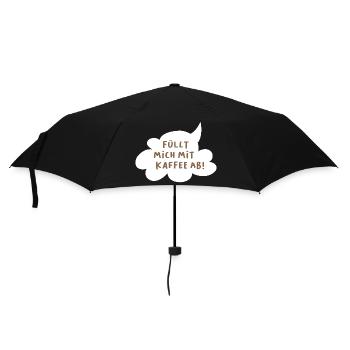 Kaffee Wolke Sprechblase Büro Humor coole Sprüche - Regenschirm (klein) - Schwarz - Vorne