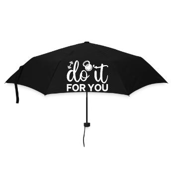 Motivational Fitness Quote with Kettlebell - Umbrella (small) - black - Front
