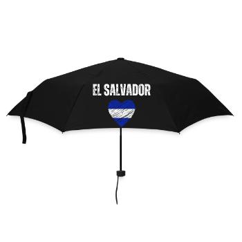 I love El Salvador, Salvadoran flag - Umbrella (small) - black - Front