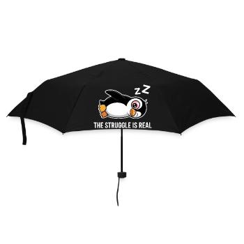 Pinguin Lustiger Spruch - Regenschirm (klein) - Schwarz - Vorne