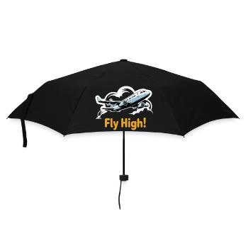 Jet dans le ciel illustration voler haut - Parapluie standard - noir - Devant