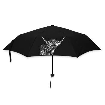 Scottish Highland Cattle Gift - Umbrella (small) - black - Front