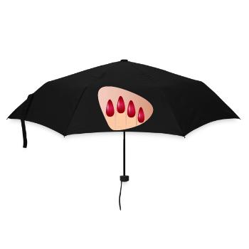 Des ongles rouges élégants au look brillant - Parapluie standard - noir - Devant