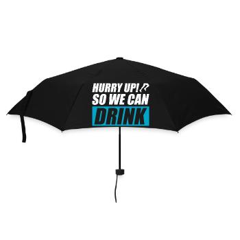 So we can drink lustiges Lauf Joggen Läufer - Regenschirm (klein) - Schwarz - Vorne