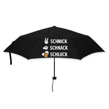 Schnich Schnack Schluck - Funny Drinking Meme - Regenschirm (klein) - Schwarz - Vorne