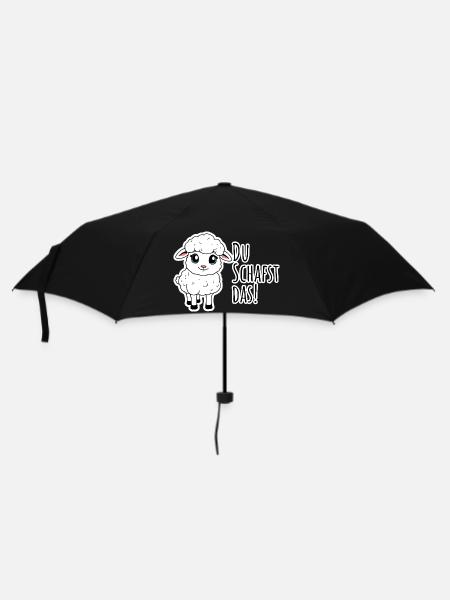 Du Schafst das! Das kleine Schaf ist sich sicher! - Regenschirm (klein) - Schwarz