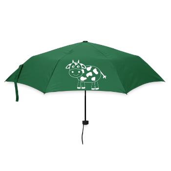 Kuh weiß Geschenk Bauern - Regenschirm (klein) - Flaschengrün - Vorne