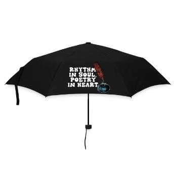 Rhythmus in der Seele, Poesie im Herzen - Regenschirm (klein) - Schwarz - Vorne