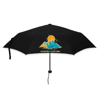 Abenteuer ist alles Shirt - Regenschirm (klein) - Schwarz - Vorne