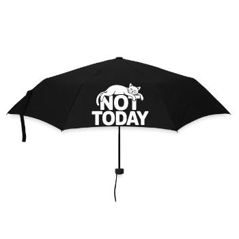 Cat Saying Not Today Office Cat Home Office Cat - Umbrella (small) - black - Front