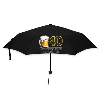 40. Geburtstag: Durstiger Humor - Regenschirm (klein) - Schwarz - Vorne