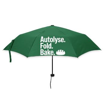 Autolyse Fold Bake Bread Art - Umbrella (small) - bottlegreen - Front