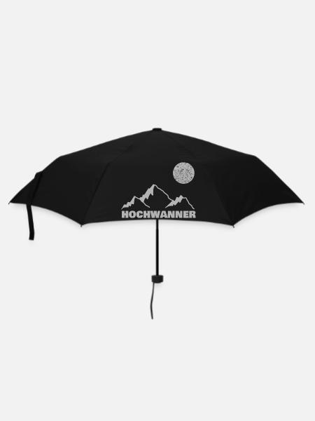 Hochwanner Bergsilhouette Mond - Regenschirm (klein) - Schwarz