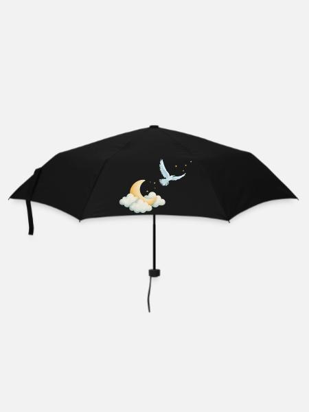 Vom Mond zu den Sternen - Regenschirm (klein) - Schwarz