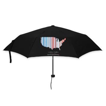 Vereinigte Staaten – Klimageschichte Erwärmungsstreifen Kartendruck - Regenschirm (klein) - Schwarz - Vorne