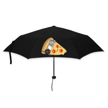Des chats qui dorment à l’intérieur de la pizza cadeau mignon Kawaii pour la nourriture - Parapluie standard - noir - Devant