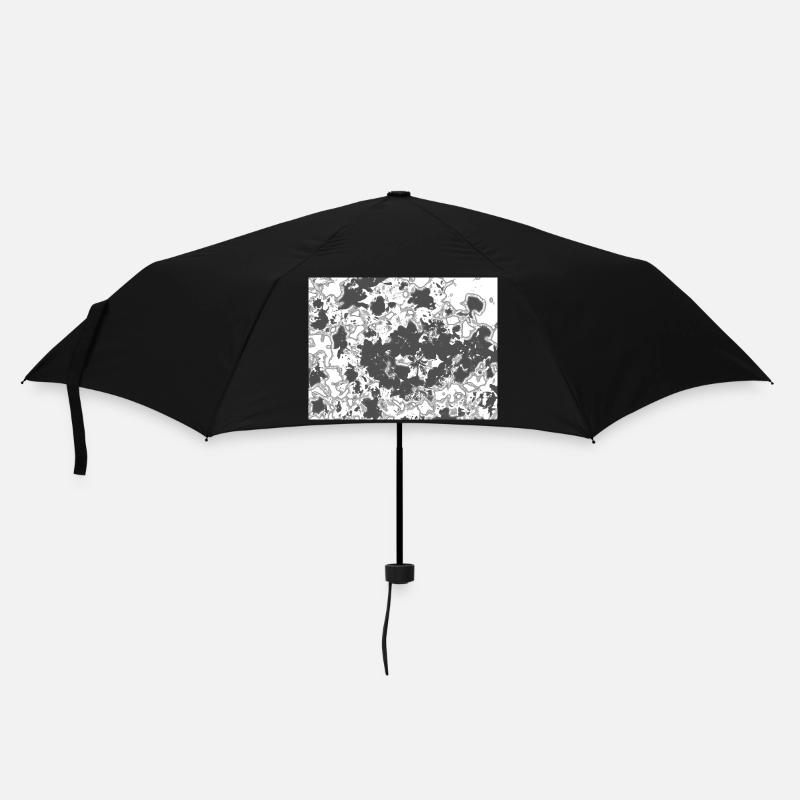Schwarze Blattensilhouette Muster - Regenschirm (klein) - Schwarz