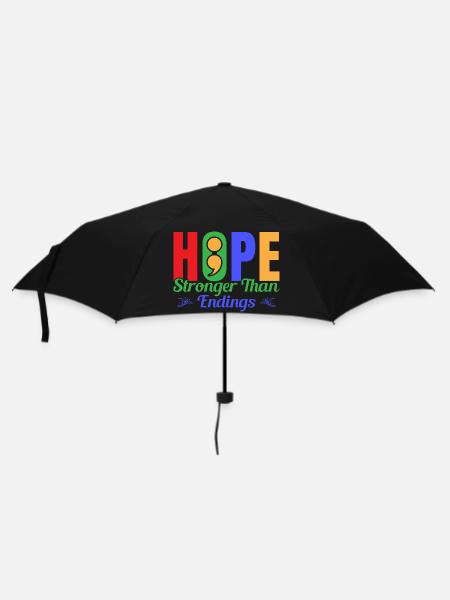Semicolon Suicide Prevention Hope Stronger Semi - Umbrella (small) - black