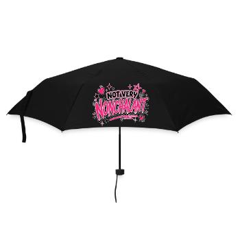 Not Very Nonchalant Neon Pink Script - Umbrella (small) - black - Front