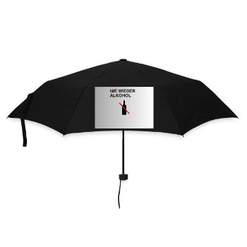 Nie Wieder Alkohol – Alkoholfrei - Regenschirm (klein) - Schwarz - Vorne