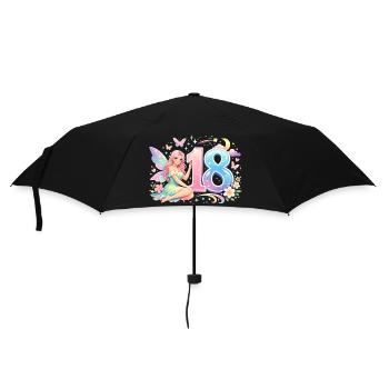 Elfe du 18e anniversaire – Imprimé promotionnel rétro pastel - Parapluie standard - noir - Devant