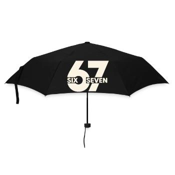 67 Six Seven – Urban Typografie - Regenschirm (klein) - Schwarz - Vorne
