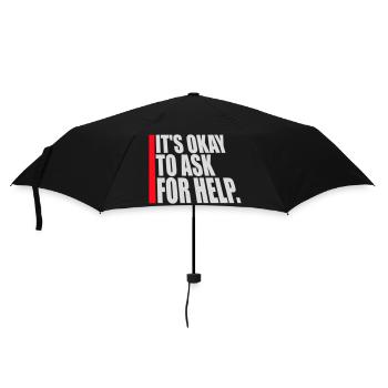 It's Okay To Ask For Help Help Questions Saying Logo - Umbrella (small) - black - Front