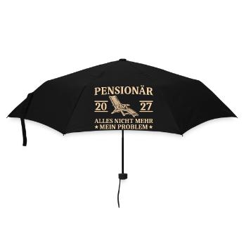 Pensionär 2027 Liegestuhl Abschiedsgeschenk - Regenschirm (klein) - Schwarz - Vorne